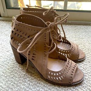 Lace up sandal booties